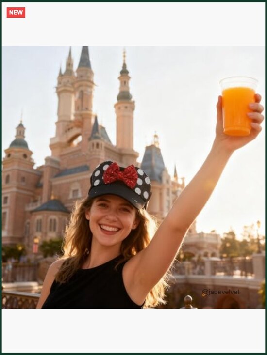 Sequined Mouse Ears Visor Hat, Adjustable Sun Visor for Theme Parks main image 7